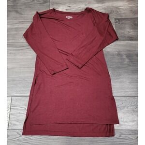 Bongo Women's Long Sleeve Tunic Top Maroon Size XS